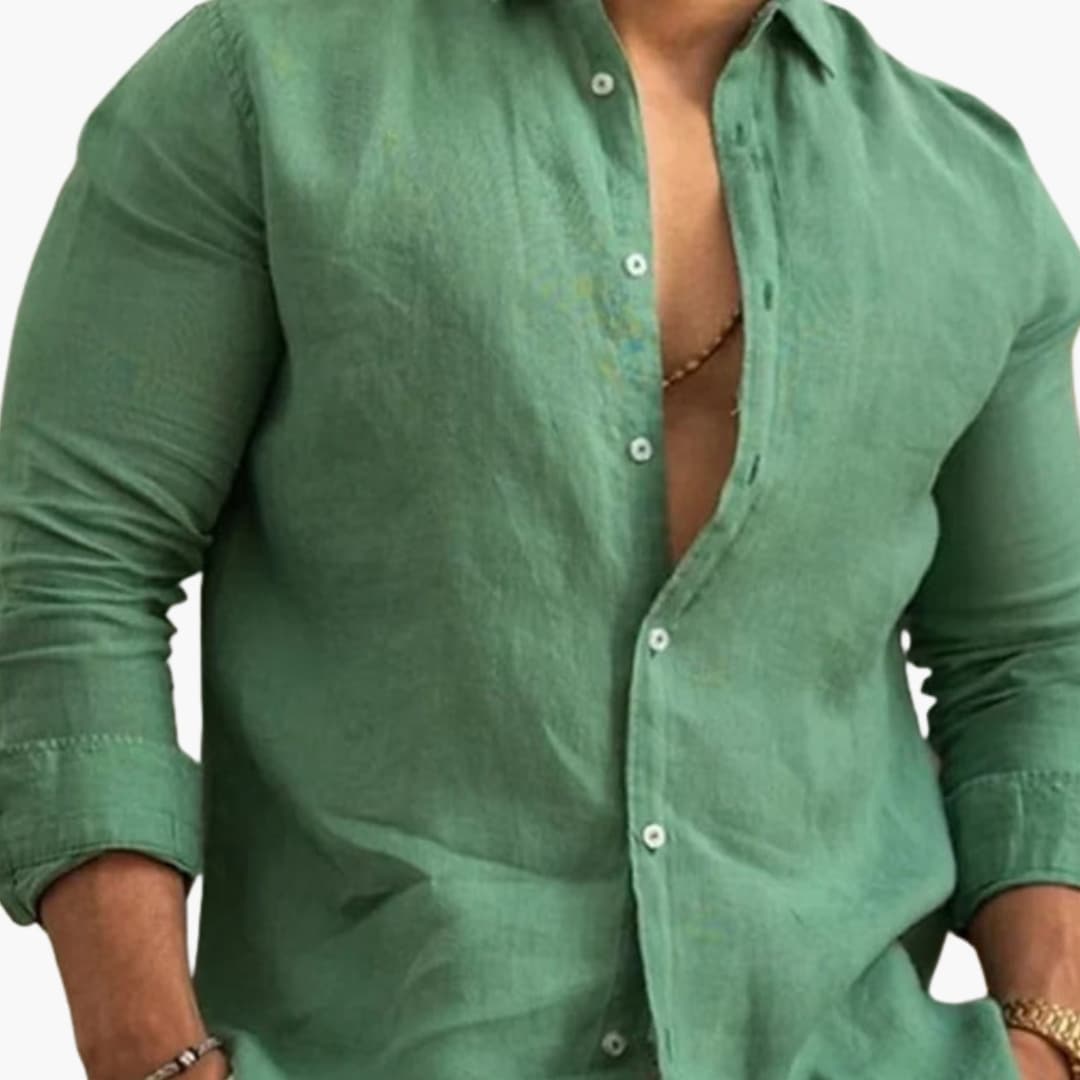 Men's Long Sleeve Button-Down Shirt Regular Fit - Vonnera