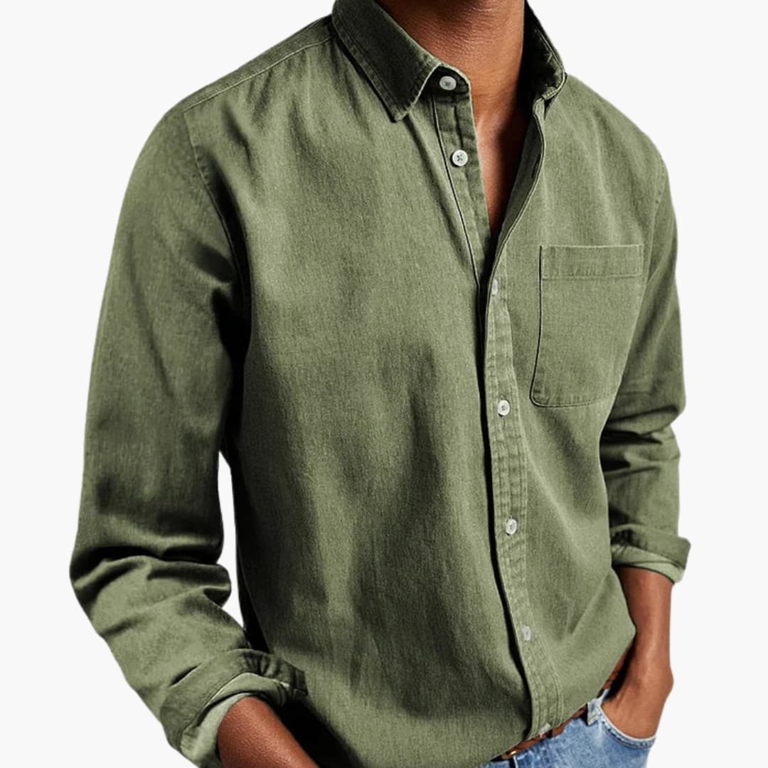 Men's Long Sleeve Button Down Shirt Relaxed Fit