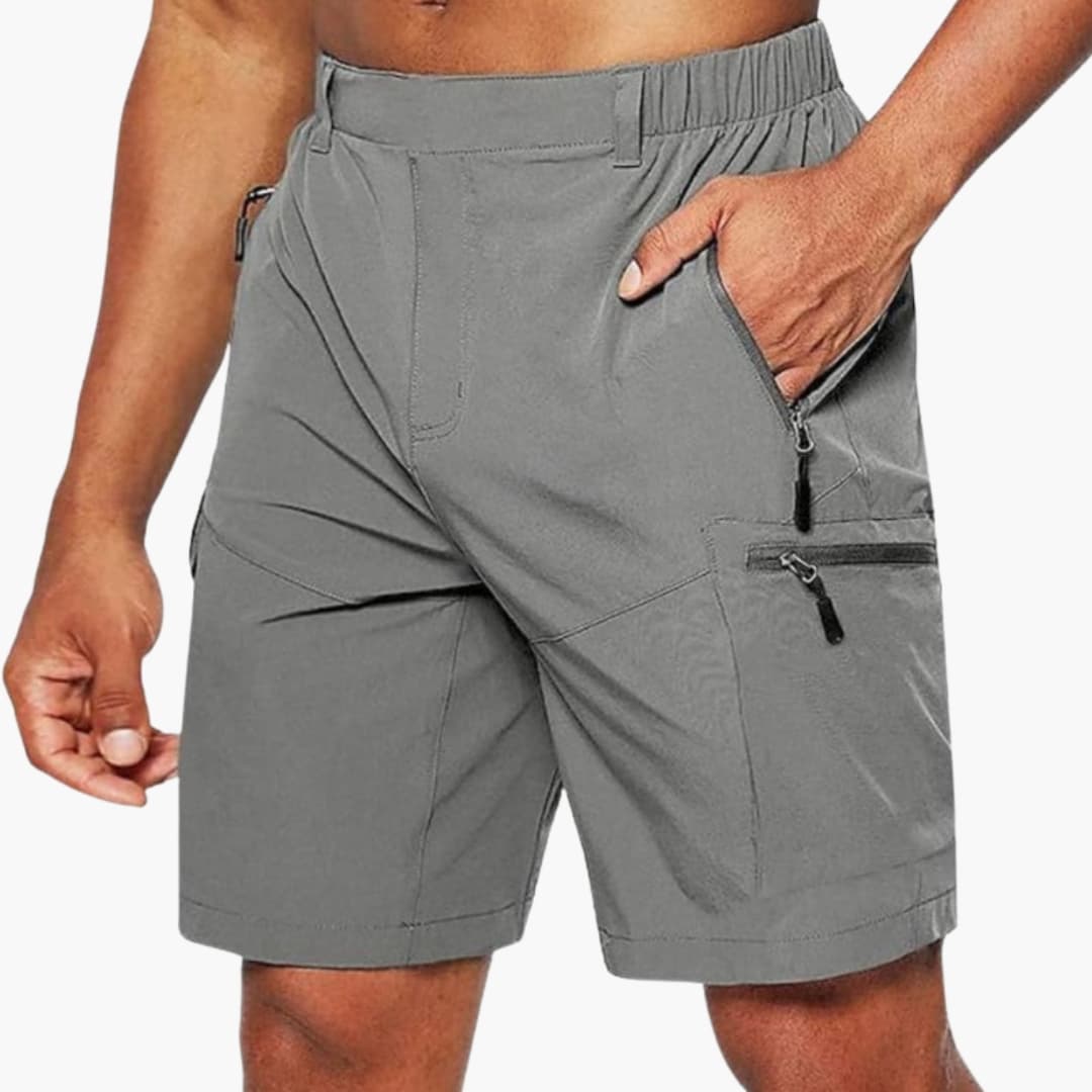 Men's Cargo Shorts Ripstop Elastic Waist Zip Pockets - Vonnera