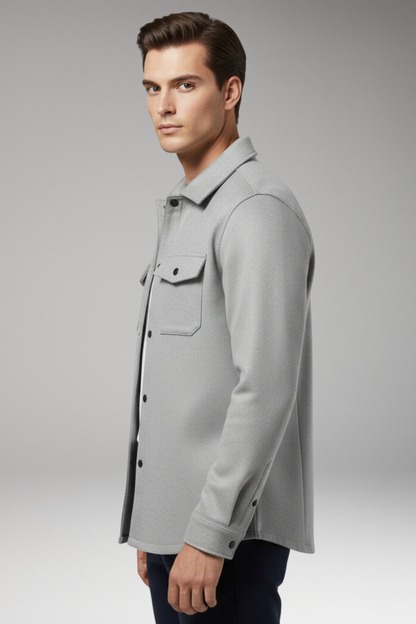Men's Shirt Jacket Cotton Collar Chest Pockets