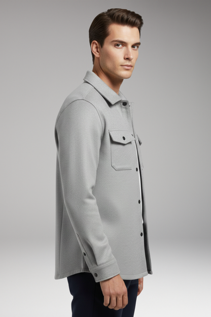 Men's Shirt Jacket Cotton Collar Chest Pockets