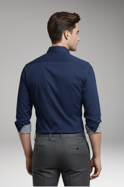 Men's Dress Shirt Contrasting Collar Cuffs
