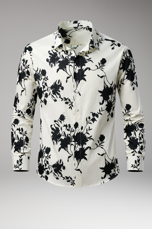 Men's Floral Print Button Front Shirt - Vonnera