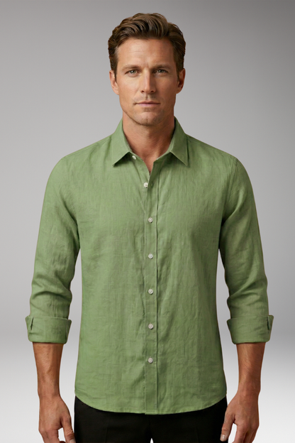 Men's Long Sleeve Dress Shirt Structured Collar