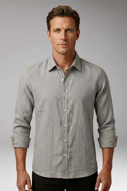 Men's Long Sleeve Dress Shirt Structured Collar