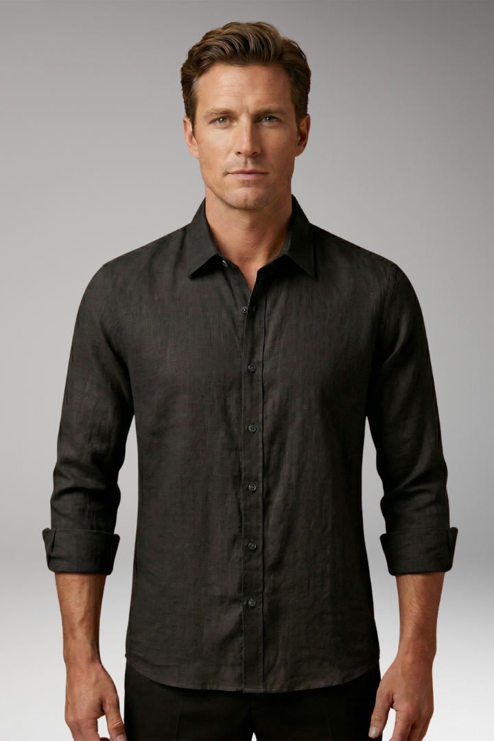 Men's Long Sleeve Dress Shirt Structured Collar