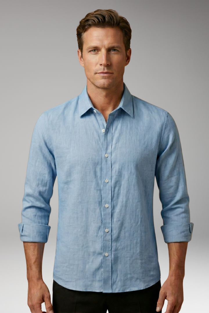 Men's Long Sleeve Dress Shirt Structured Collar