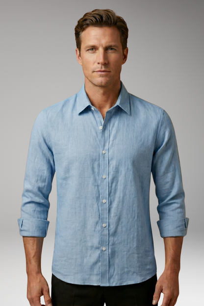 Men's Long Sleeve Dress Shirt Structured Collar