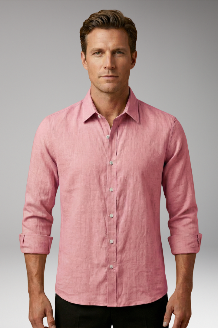 Men's Long Sleeve Dress Shirt Structured Collar