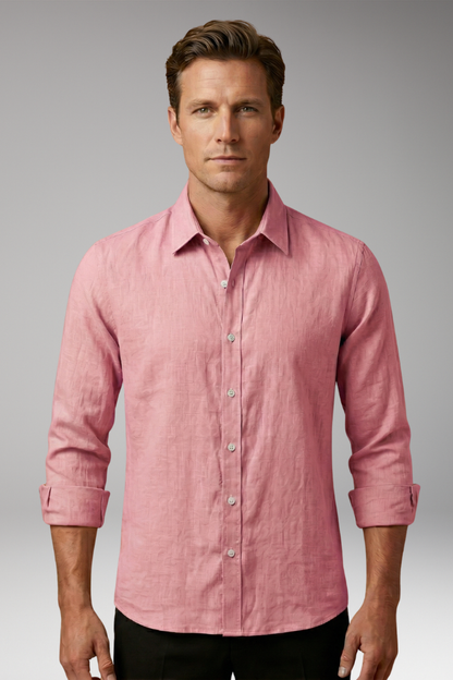 Men's Long Sleeve Dress Shirt Structured Collar