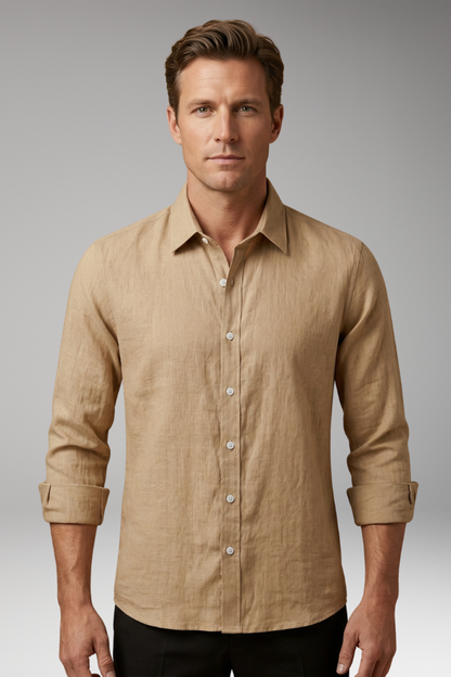 Men's Long Sleeve Dress Shirt Structured Collar