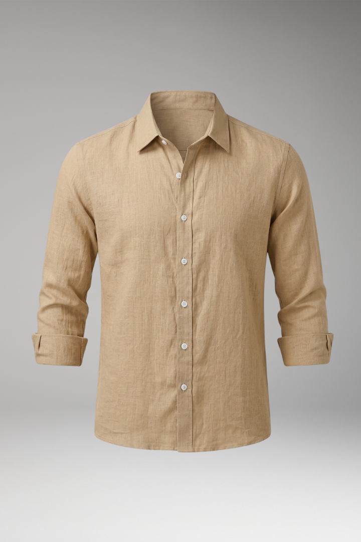 Men's Long Sleeve Dress Shirt Structured Collar - Vonnera