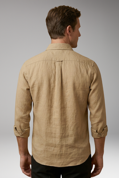 Men's Long Sleeve Dress Shirt Structured Collar