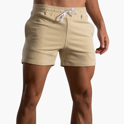 Men's Striped Shorts Drawstring Side Pockets
