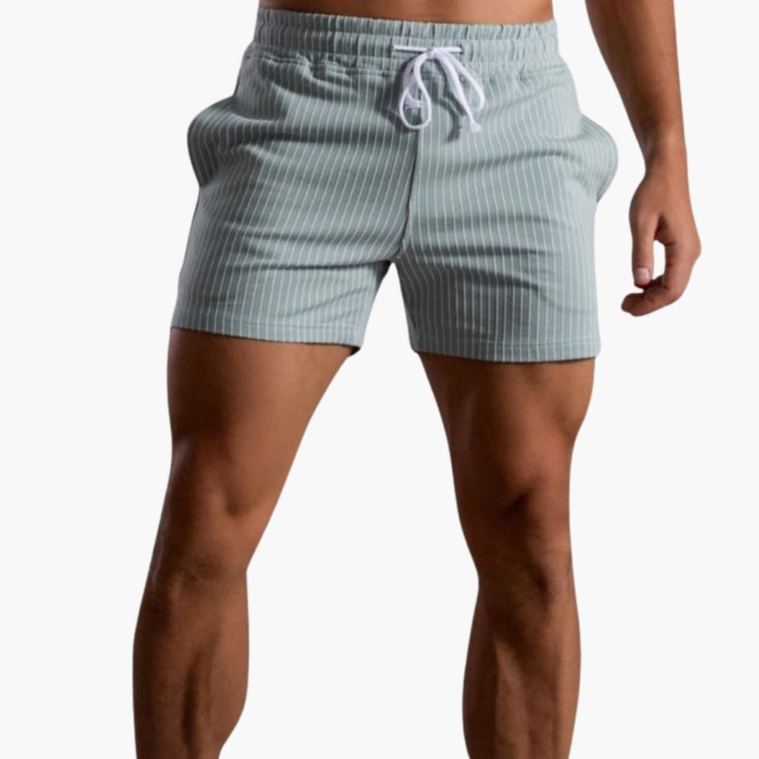 Men's Striped Shorts Drawstring Side Pockets