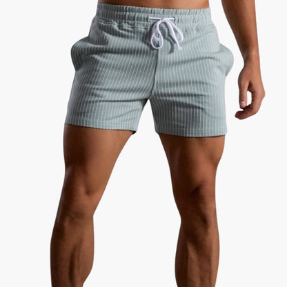 Men's Striped Shorts Drawstring Side Pockets