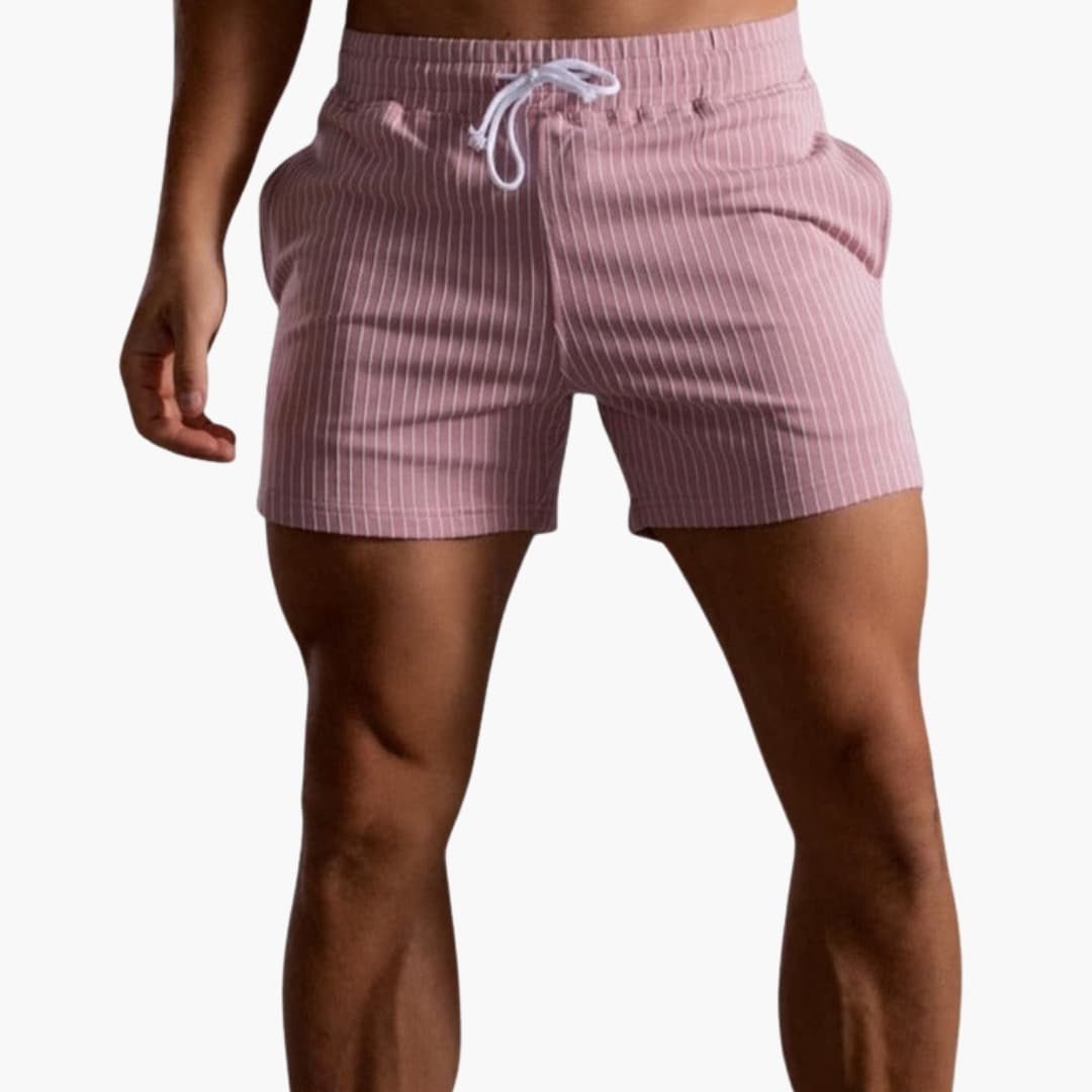 Men's Striped Shorts Drawstring Side Pockets