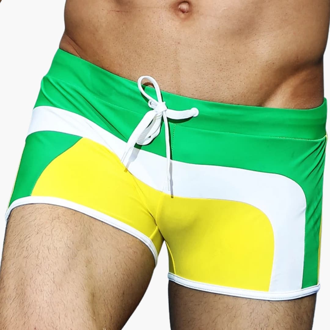 Men's Swim Trunks Elastic Waist Pocket Short Length - Vonnera