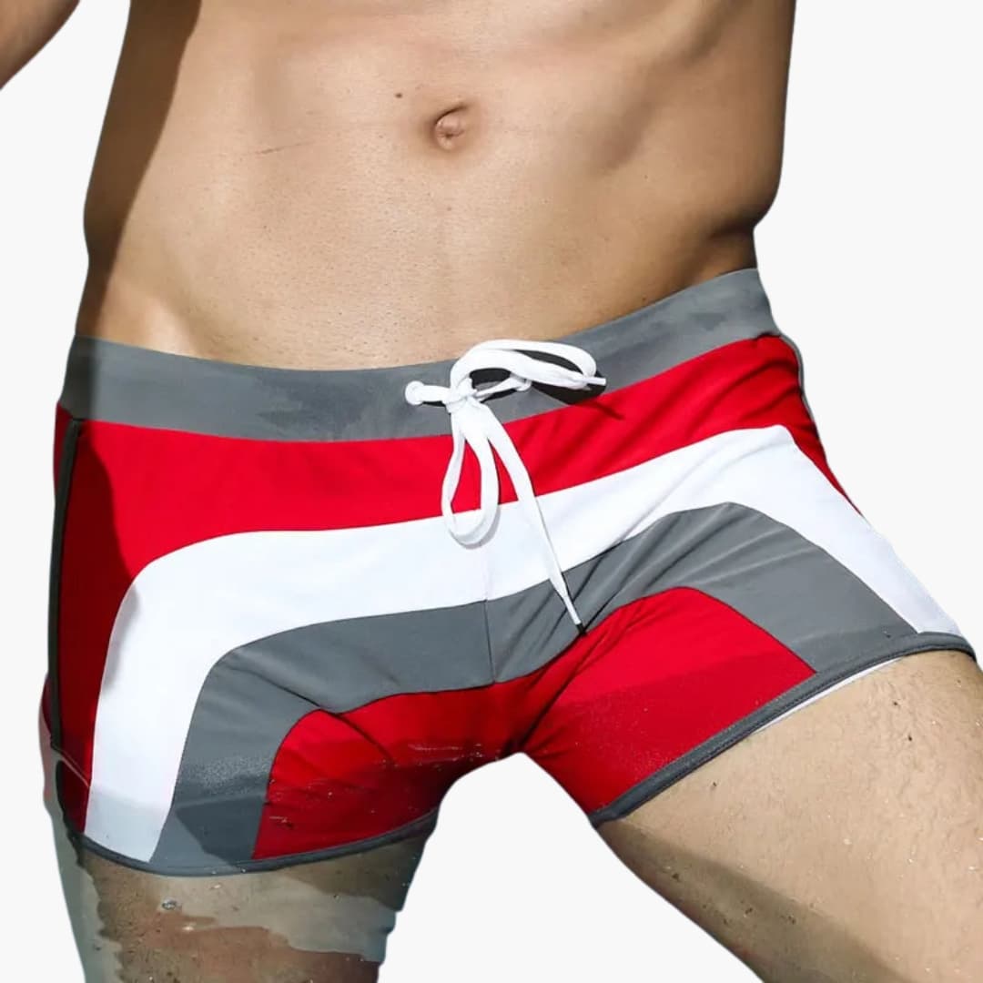 Men's Swim Trunks Elastic Waist Pocket Short Length