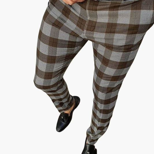 Men's Slim Fit Checkered Pants - Vonnera