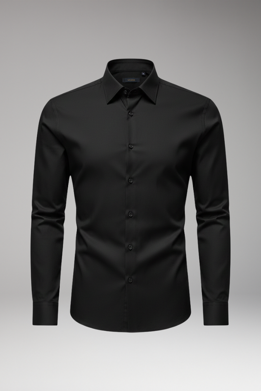 Men's Slim Fit Dress Shirt Pointed Collar Button Front - Vonnera