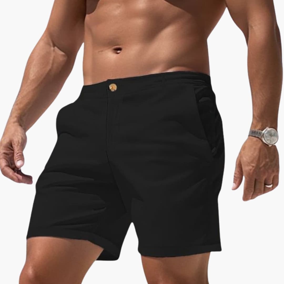 Men's Slim Shorts Zipper Closure Cuffed Hems