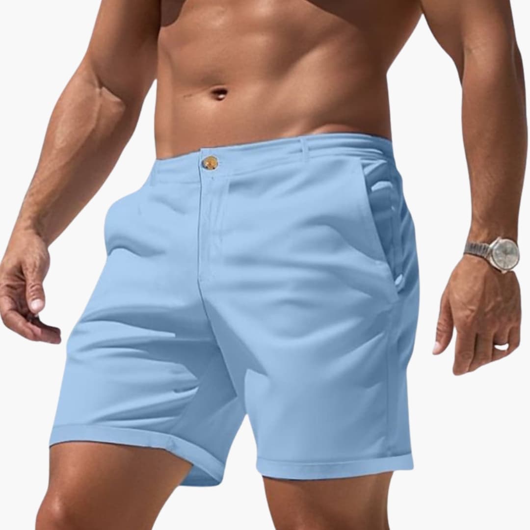 Men's Slim Shorts Zipper Closure Cuffed Hems