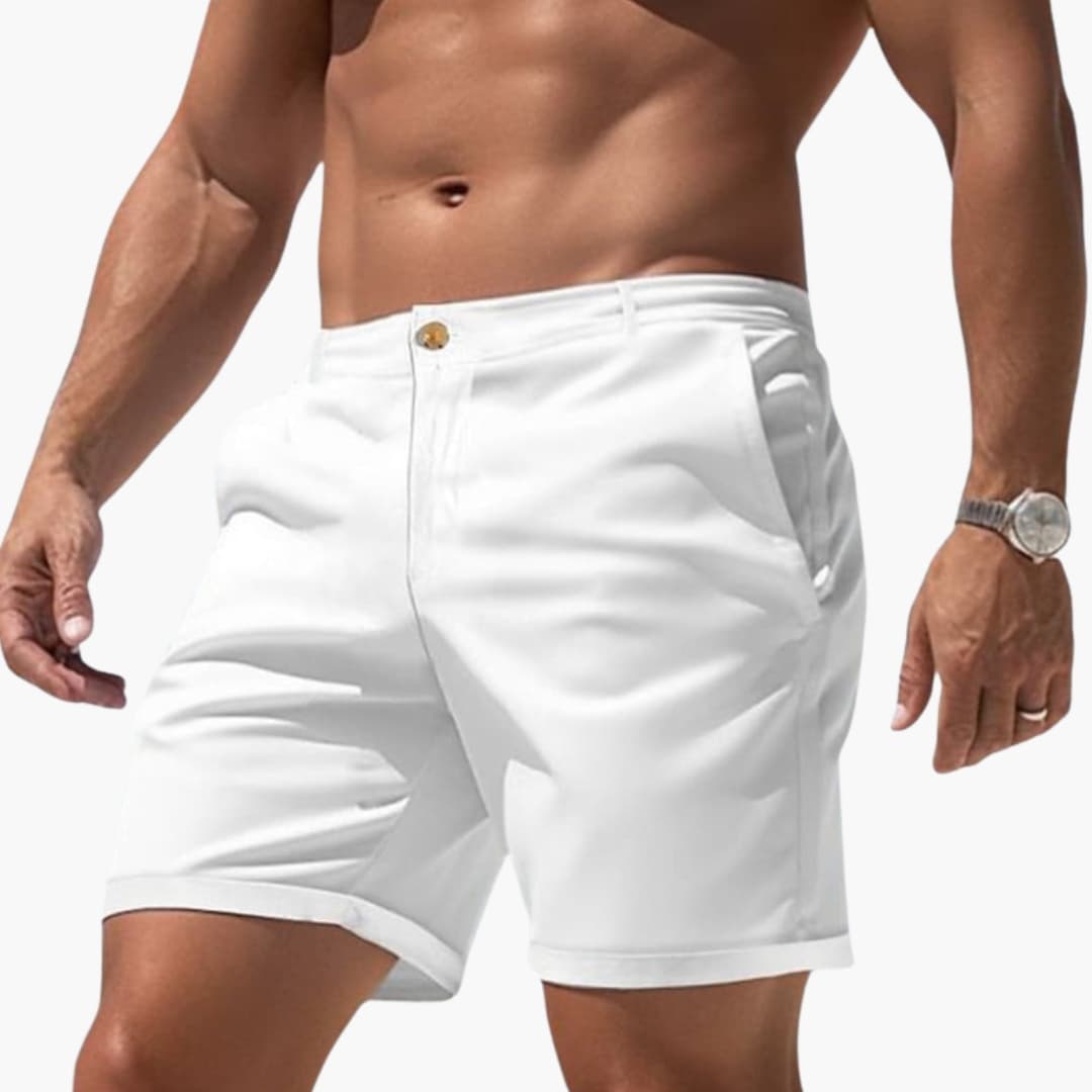 Men's Slim Shorts Zipper Closure Cuffed Hems - Vonnera