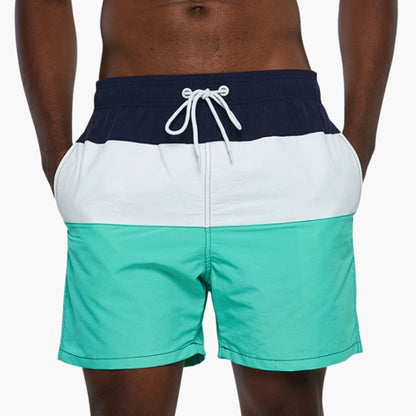 Men's Striped Swim Trunks Drawstring Waist