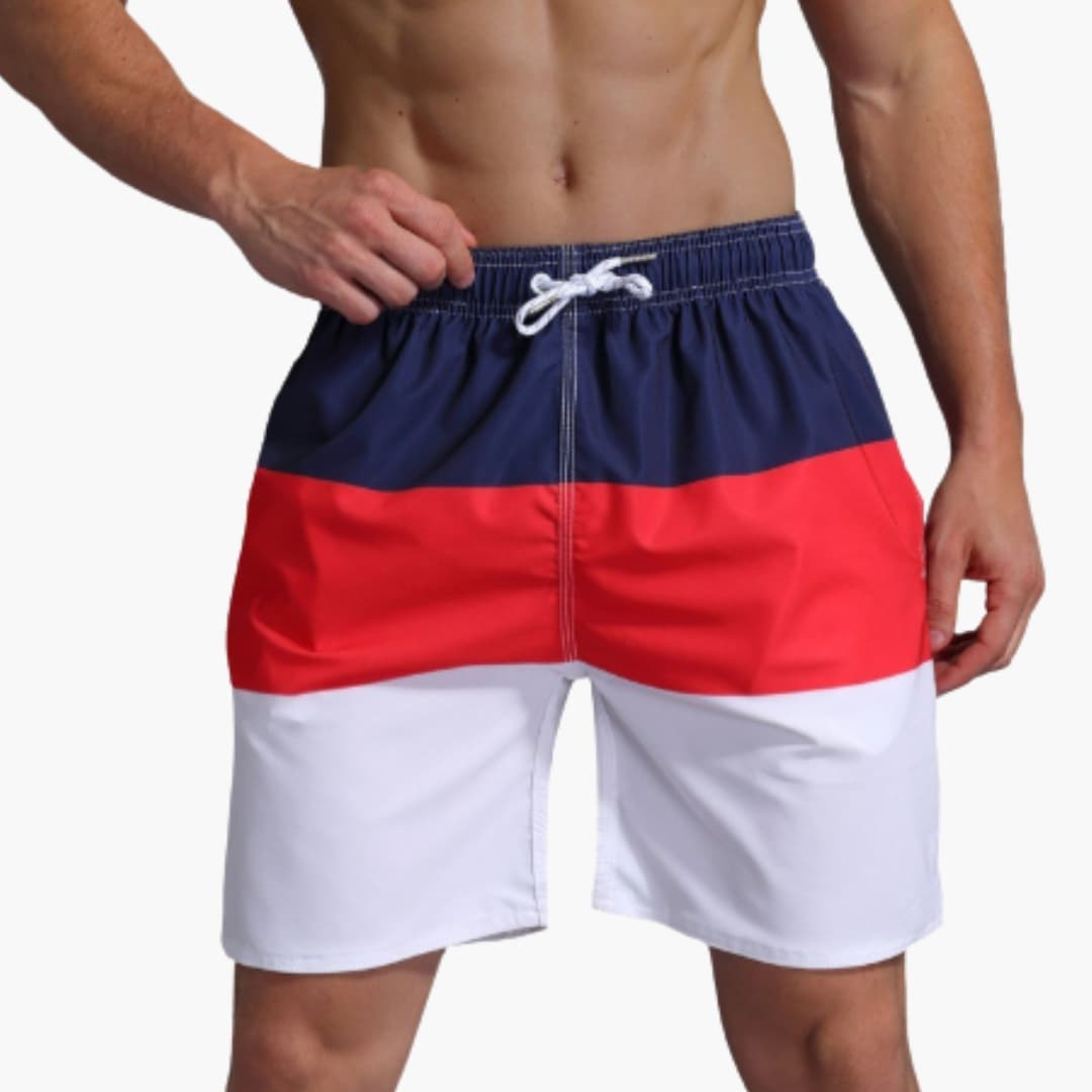 Men's Striped Swim Trunks Drawstring Waist - Vonnera