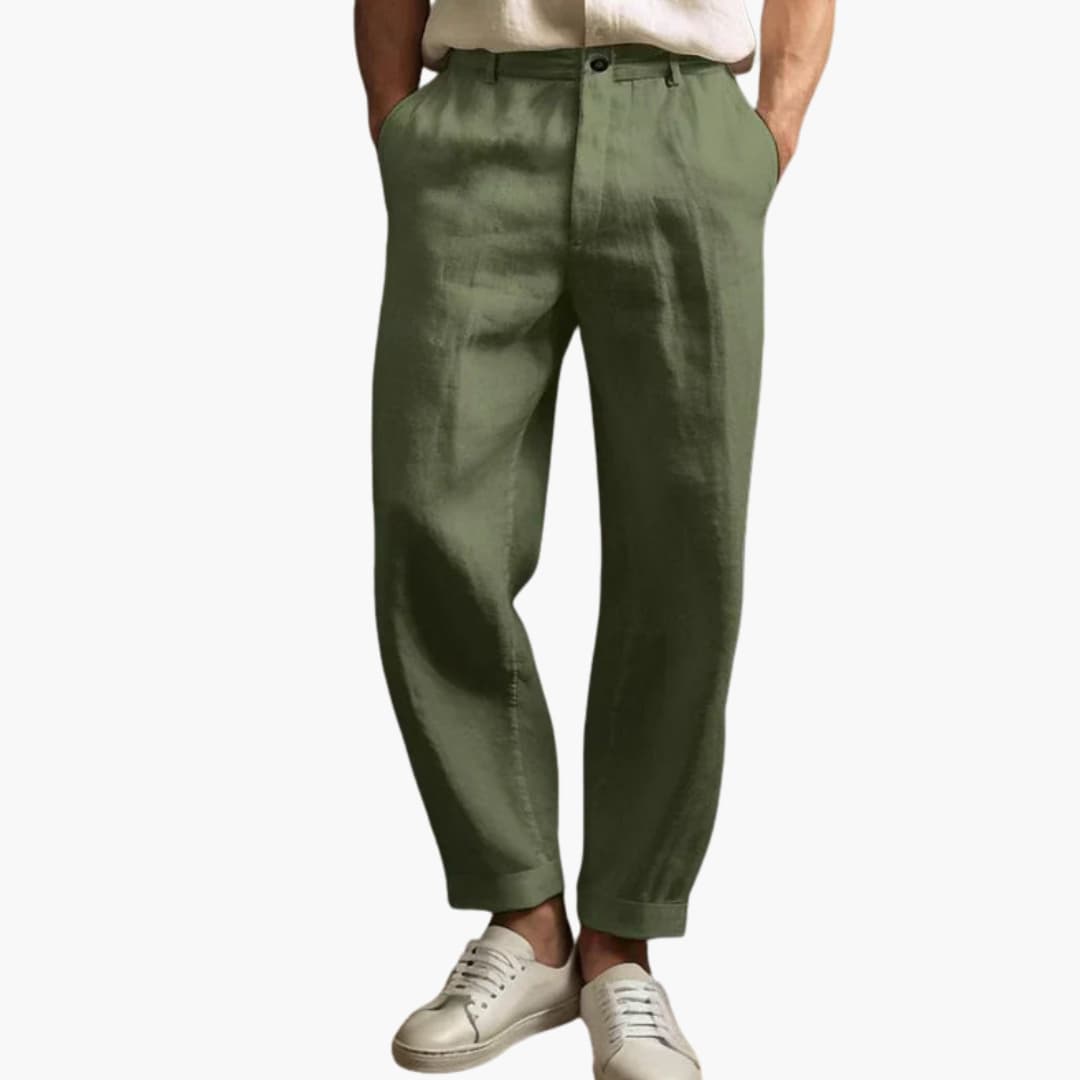 Men's Elastic Waist Summer Pants Regular Fit - Vonnera