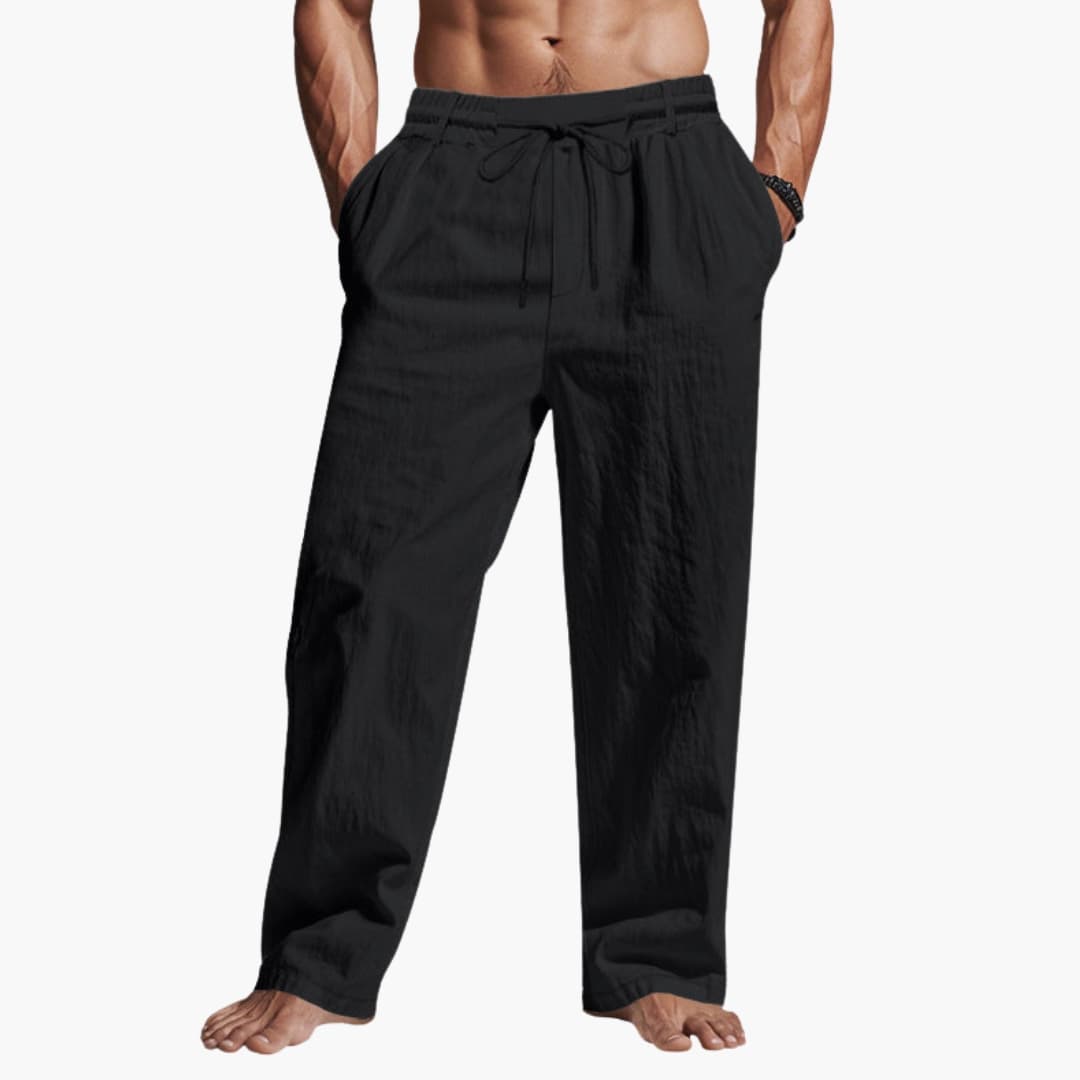 Men's Relaxed Fit Elastic Waist Pants With Pockets - Vonnera