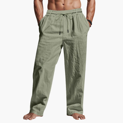 Men's Relaxed Fit Elastic Waist Pants With Pockets