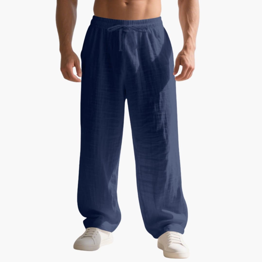 Men's Straight Leg Pants Elastic Waistband - Vonnera