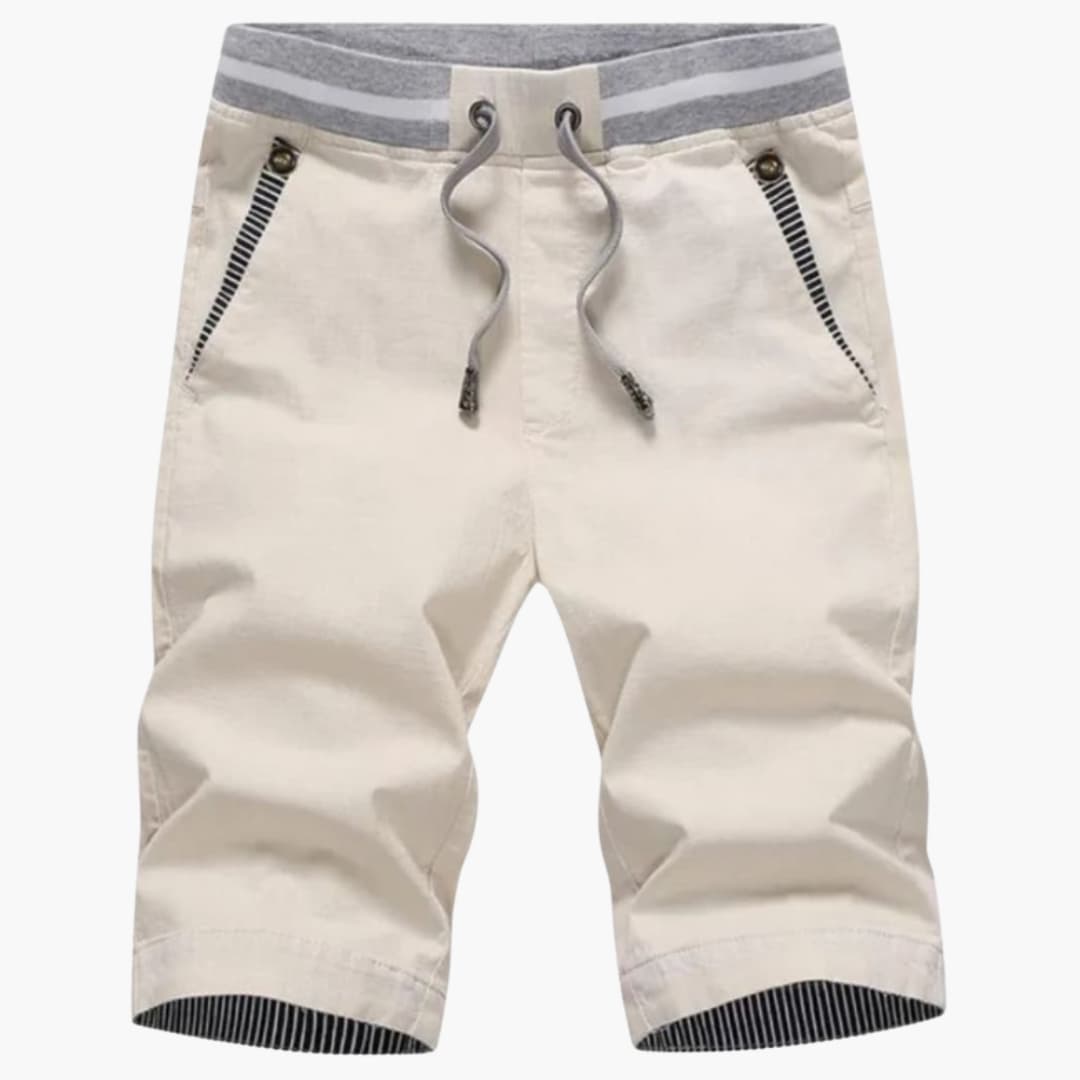 Men's Elastic Waist Shorts Turn-Up Hem - Vonnera