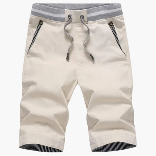 Men's Elastic Waist Shorts Turn-Up Hem - Vonnera