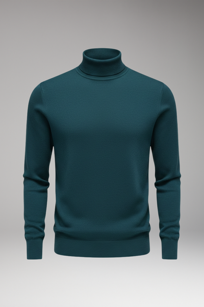 Men's High Neck Sweater Ribbed Trim - Vonnera