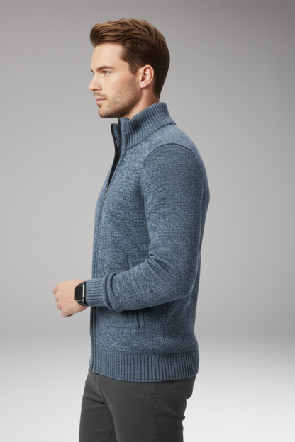 Men's Zip Sweater Stand-Up Collar