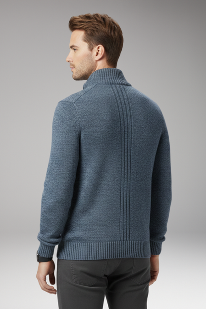 Men's Zip Sweater Stand-Up Collar