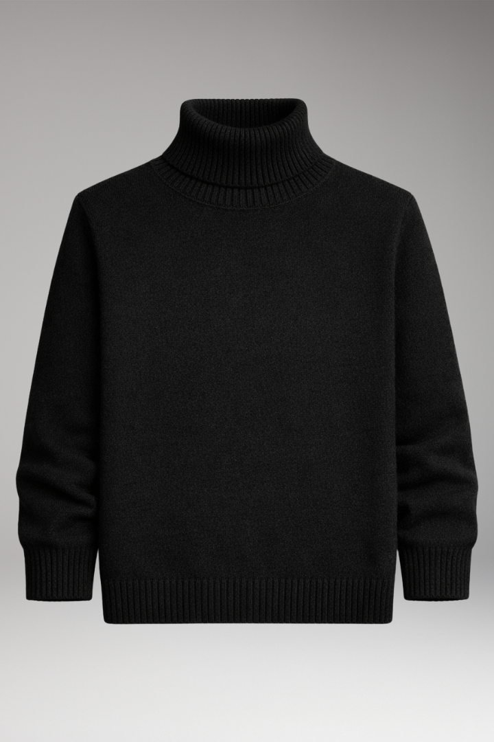 Men's Turtleneck Sweater Ribbed Cuffs - Vonnera