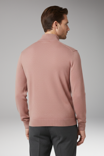 Men's Zip Neck Sweater Textured