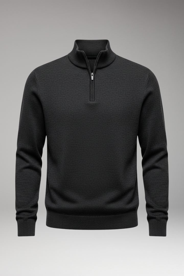 Men's Half-Zip Sweatshirt Ribbed Cuffs - Vonnera