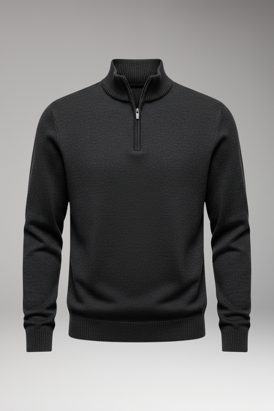 Men's Half-Zip Sweatshirt Ribbed Cuffs - Vonnera