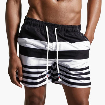 Men's Swim Shorts Drawstring Striped - Vonnera