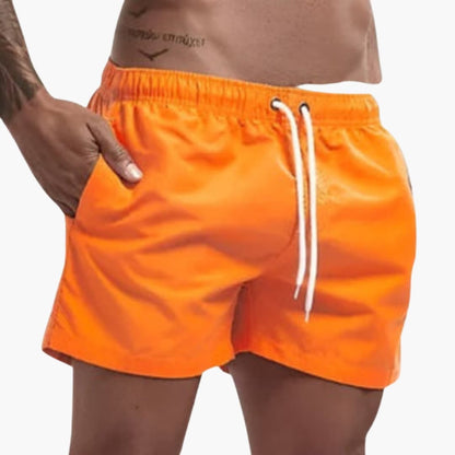 Men's Water-Resistant Swim Shorts Elastic Waistband