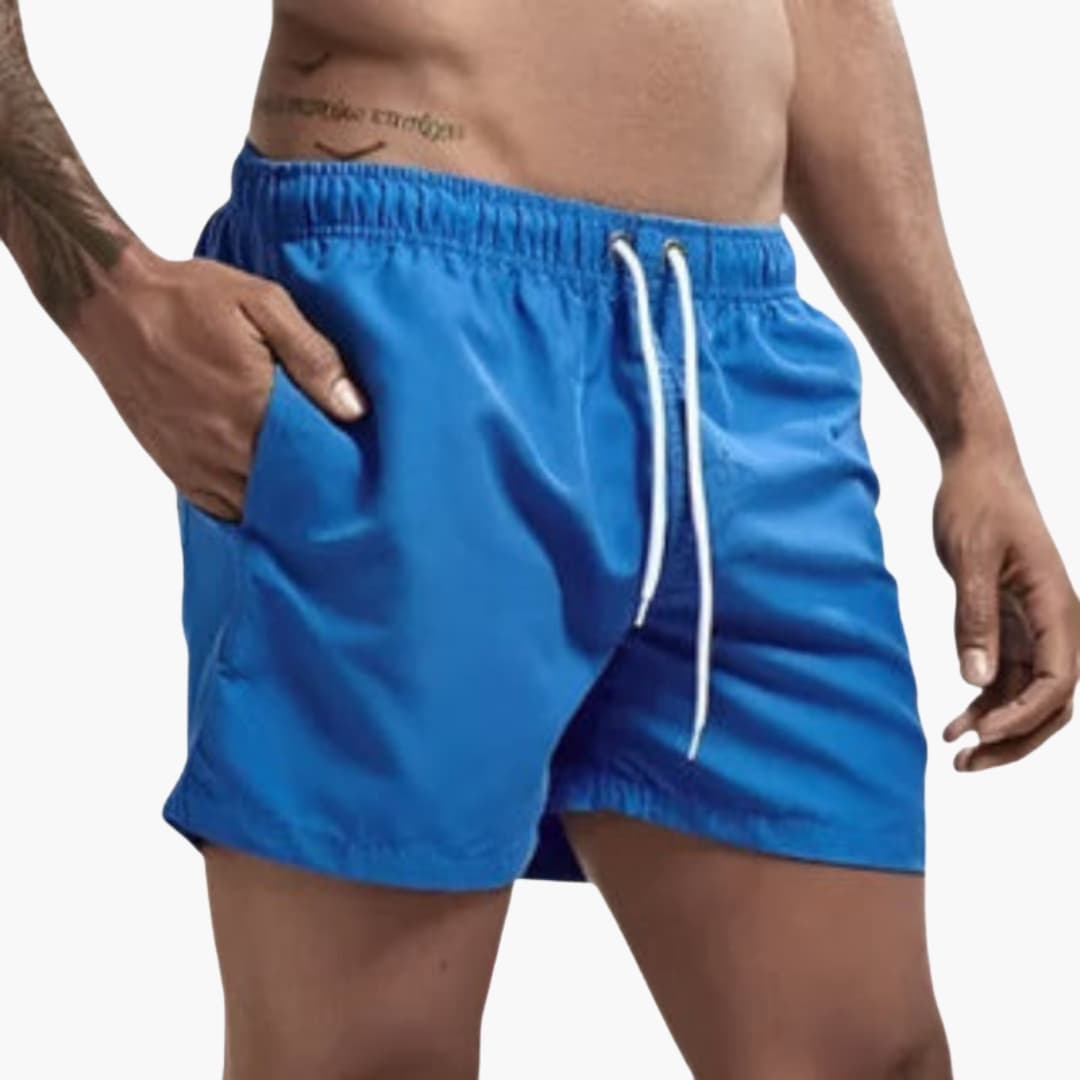 Men's Water-Resistant Swim Shorts Elastic Waistband