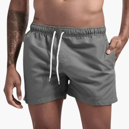 Men's Water-Resistant Swim Shorts Elastic Waistband