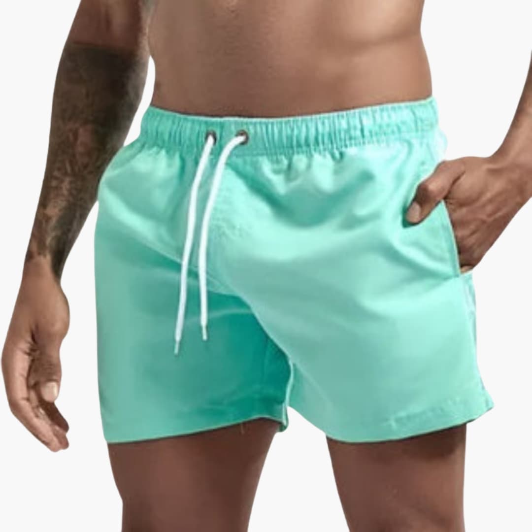 Men's Water-Resistant Swim Shorts Elastic Waistband