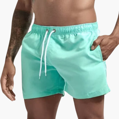 Men's Water-Resistant Swim Shorts Elastic Waistband