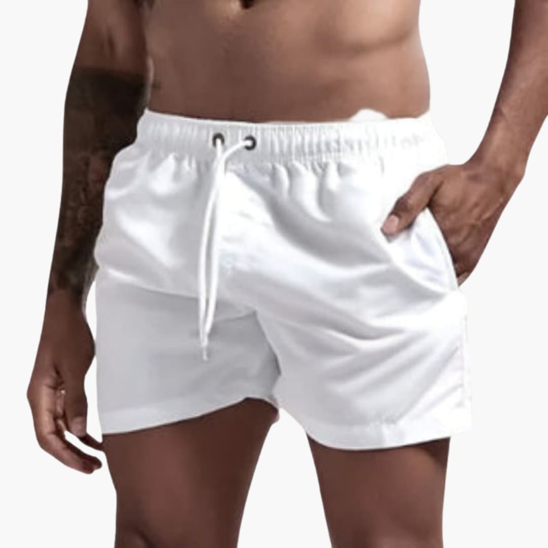 Men's Water-Resistant Swim Shorts Elastic Waistband